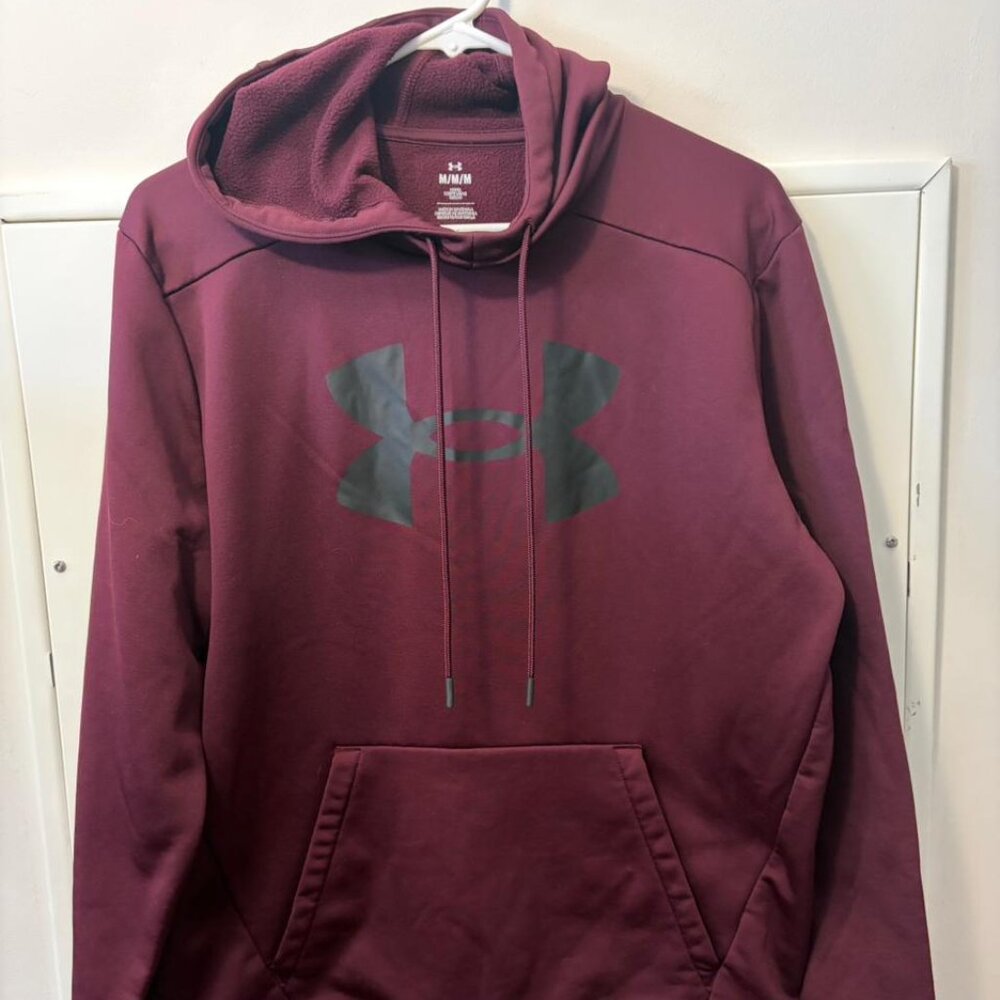 Under Armour Loose Fit Hoodie — Burgundy, Size M